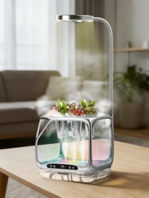 Aeroponics Growing System with Grow Light & Humidifier - Smart Indoor Garden, Visual Root Observation, RGB Mood Lighting, for Plants, Seeds, Mushrooms - Desktop Hydroponic Planter