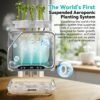 Indoor Growing System with Grow Light & Humidifier – Aeroponic Desktop Planter, Clear Root View, RGB Ambient Light – for Herbs, Greens, Mushrooms